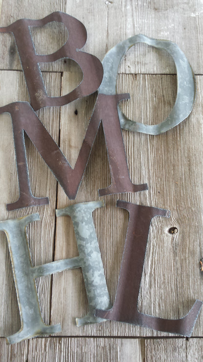 Large Reclaimed Barn Tin Letters